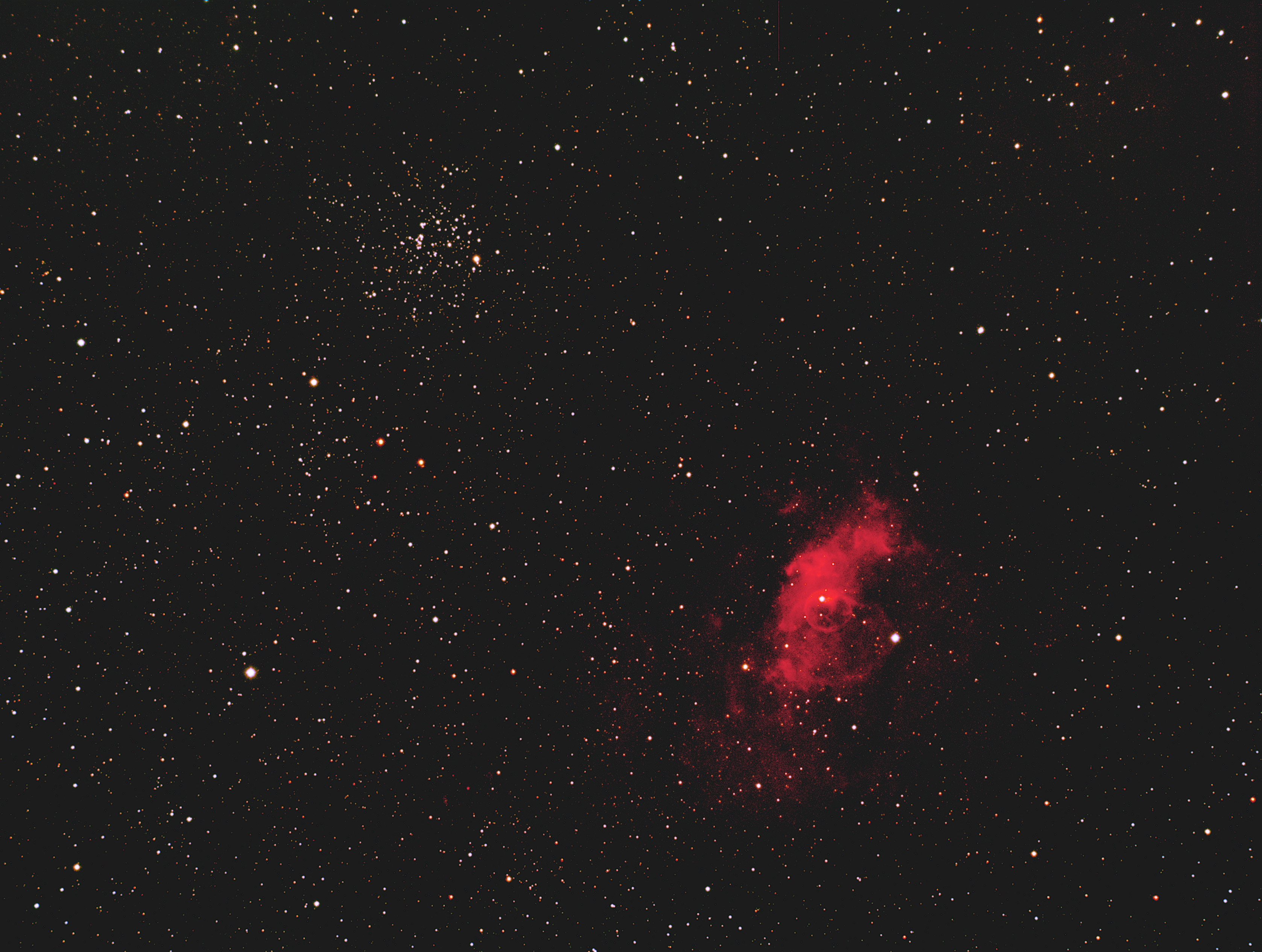 M52 och Bubble nebula 2018-10-07